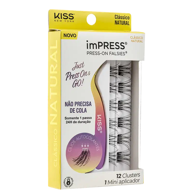 Kit Kiss New York imPRESS Press-on Falsies Mini Natural 01 (2 Produtos).