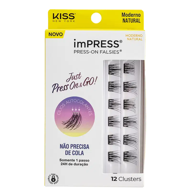 Cílios Postiços Kiss New York imPRESS Press-on Falsies Mini Natural 03 Refil (12 Unidades)
