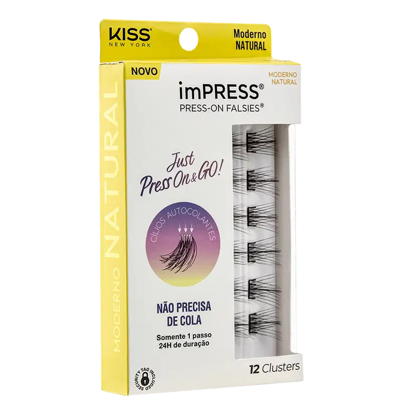 Cílios Postiços Kiss New York imPRESS Press-on Falsies Mini Natural 03 Refil (12 Unidades)