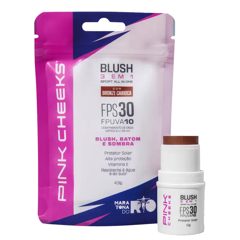 Pink Cheeks Sport All in One FPS30 FPUVA10 Bronze Carioca - Blush Multifuncional 4,5g