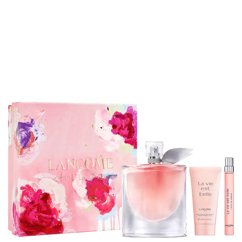 Conjunto La Vie Est Belle Lancôme Eau de Parfum 100ml + Eau de Parfum 10ml + Loção Hidratante Corporal 50ml (3 Produtos)