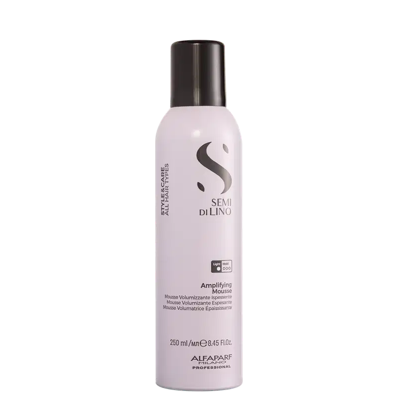 Mousse Capilar Semi di Lino Style&Care Fixação Leve, da marca Alfaparf.