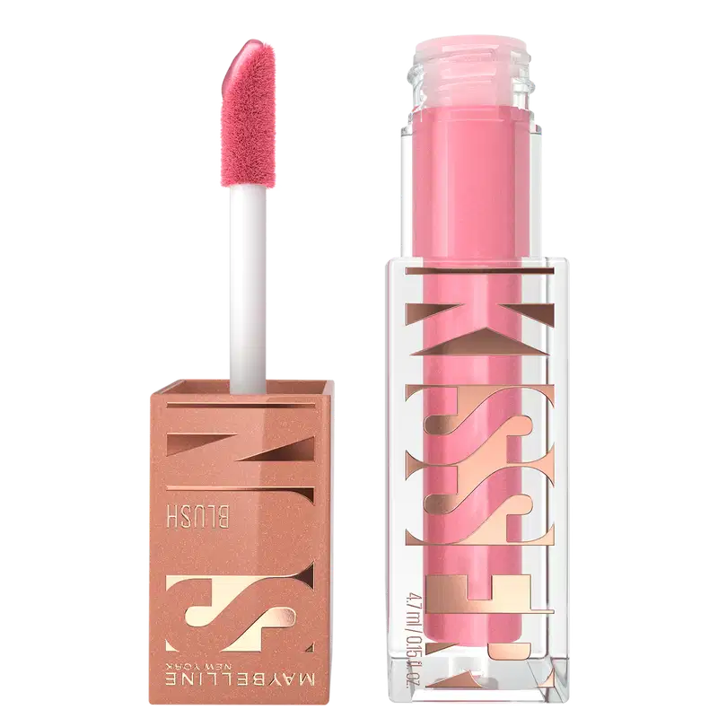 Blush Líquido Multifuncional Sunkisser, da marca Maybelline. Possui cor rosa.