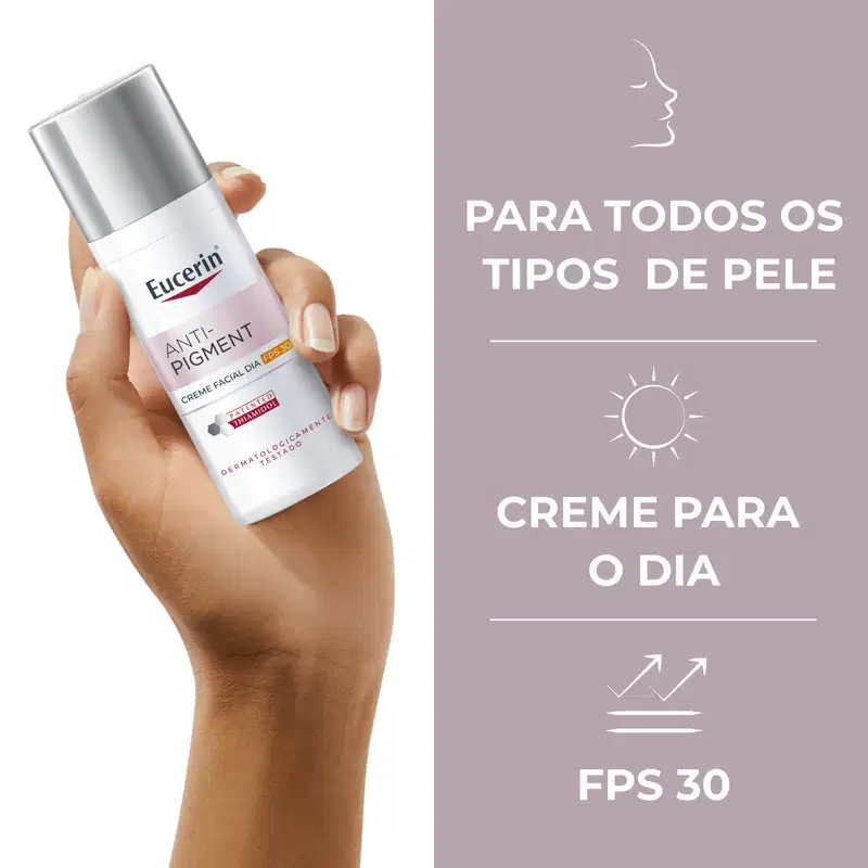 Creme Facial Eucerin Anti-Pigment Clareador Dia FPS 30, 50ml.