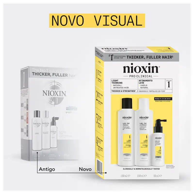 Kit Nioxin Volume Thinning Sistema 1 Trio Care (3 Produtos)