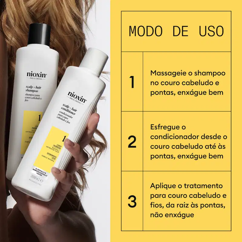 Kit Nioxin Volume Thinning Sistema 1 Trio Care (3 Produtos)