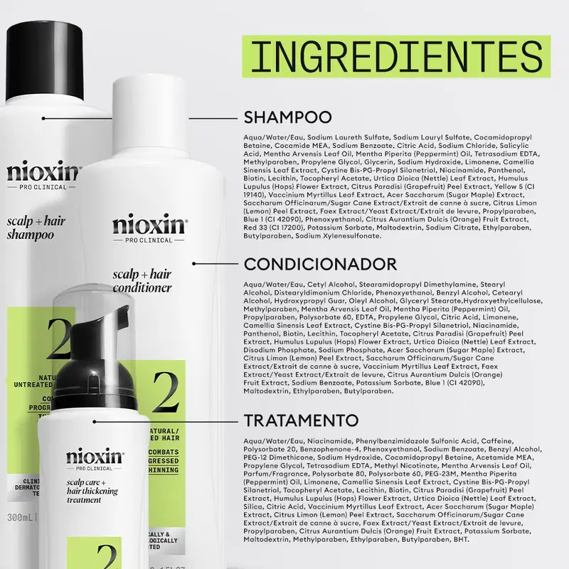 Kit Nioxin Volume Thinning Sistema 2 Trio Care (3 Produtos)