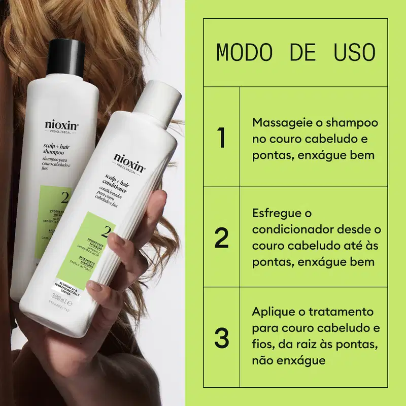 Kit Nioxin Volume Thinning Sistema 2 Trio Care (3 Produtos)