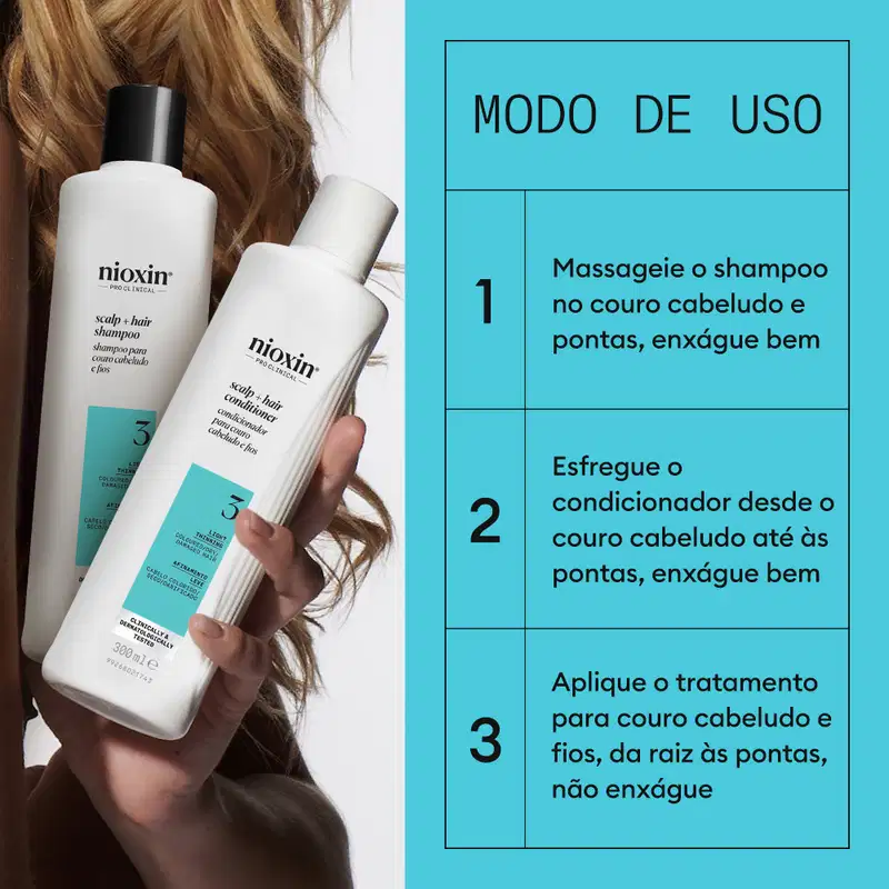 Kit Nioxin Volume Thinning Sistema 3 Trio Care (3 Produtos)