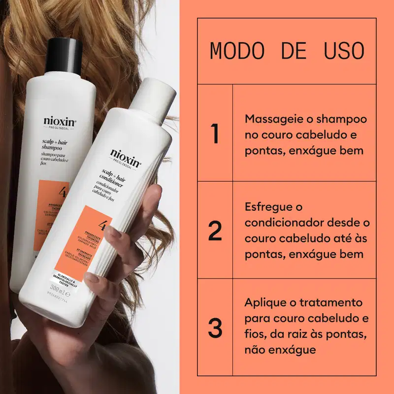 Kit Nioxin Volume Thinning Sistema 4 Trio Care (3 Produtos)