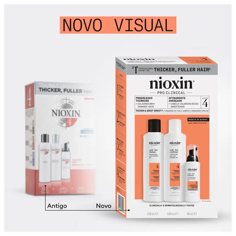 Kit Nioxin Volume Thinning Sistema 4 Trio Care (3 Produtos)
