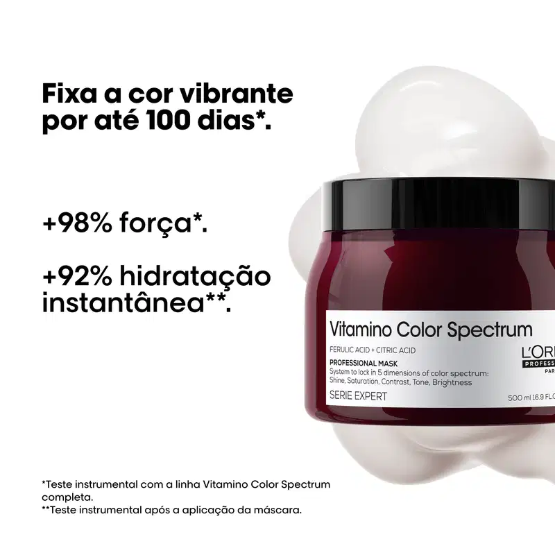 Texto: + 98% força. + 92% hidratação instantânea