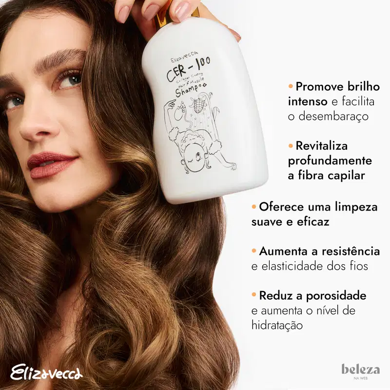 Elizavecca CER-100 Com Colágeno A+ Muscle - Shampoo Fortalecedor 500ml
