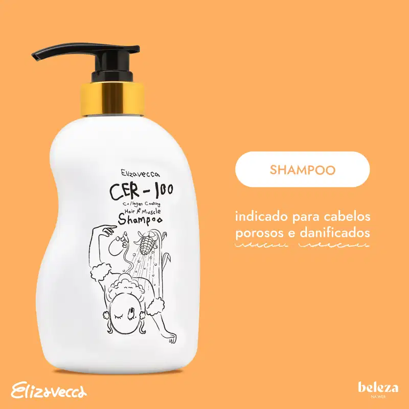 Elizavecca CER-100 Com Colágeno A+ Muscle - Shampoo Fortalecedor 500ml
