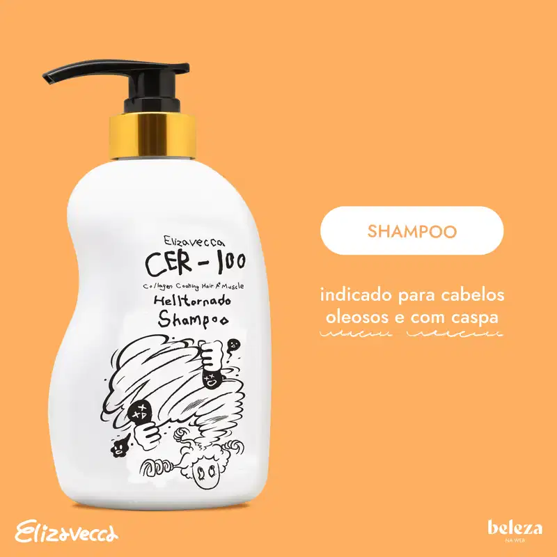 Elizavecca CER-100 Tratamento para Couro Cabeludo com Colágeno A+ Muscle Tornado - Shampoo 500ml
