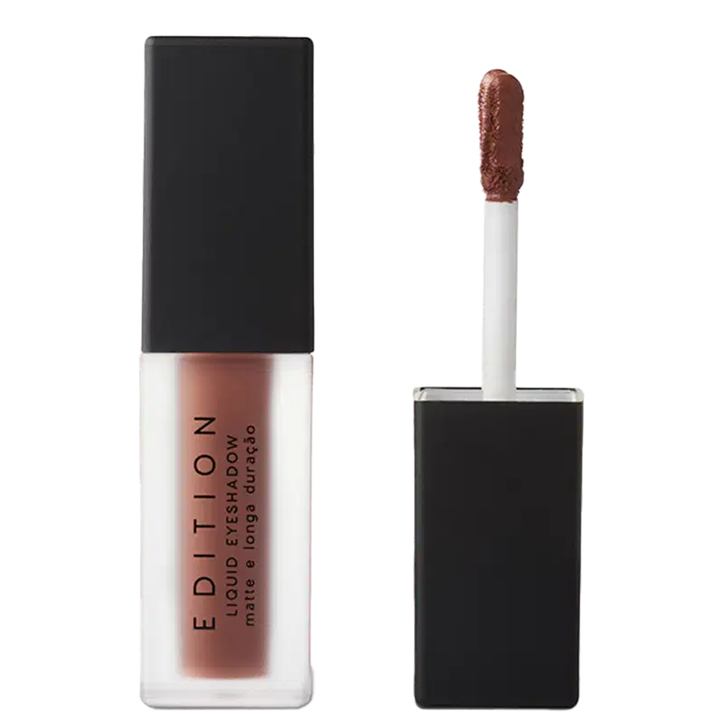 Sombra Líquida Edition Liquid Eyeshadow, da marca Océane. Cor marrom escuro.
