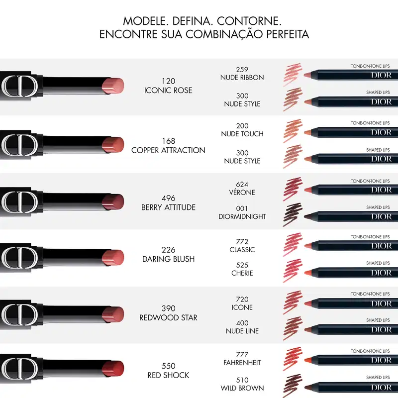 Dior Rouge On Stage Shine 120 Iconic Rose - Batom 2,2g