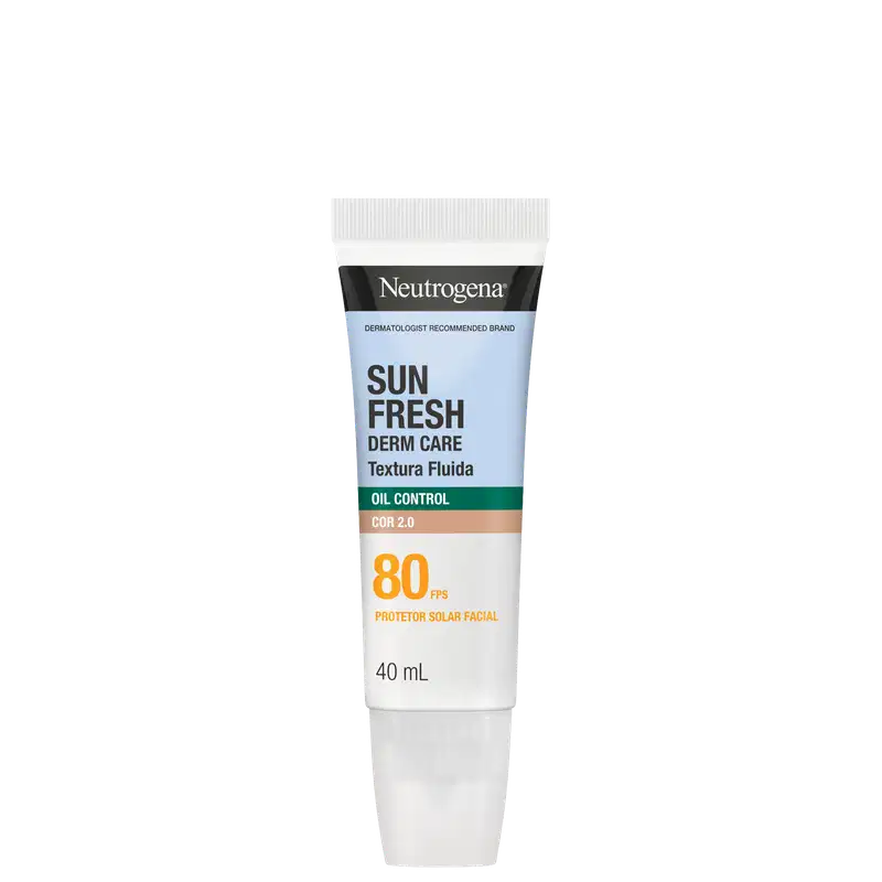 Protetor Solar Facial Neutrogena Sun Fresh Oil Control FPS80 Cor 2.0, 40ml.