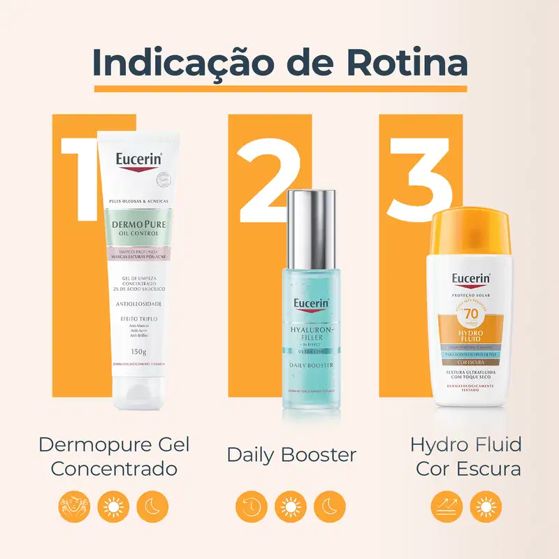 Eucerin Sun Hydro Fluid Cor Escura FPS 70 - Protetor Solar Facial 50ml