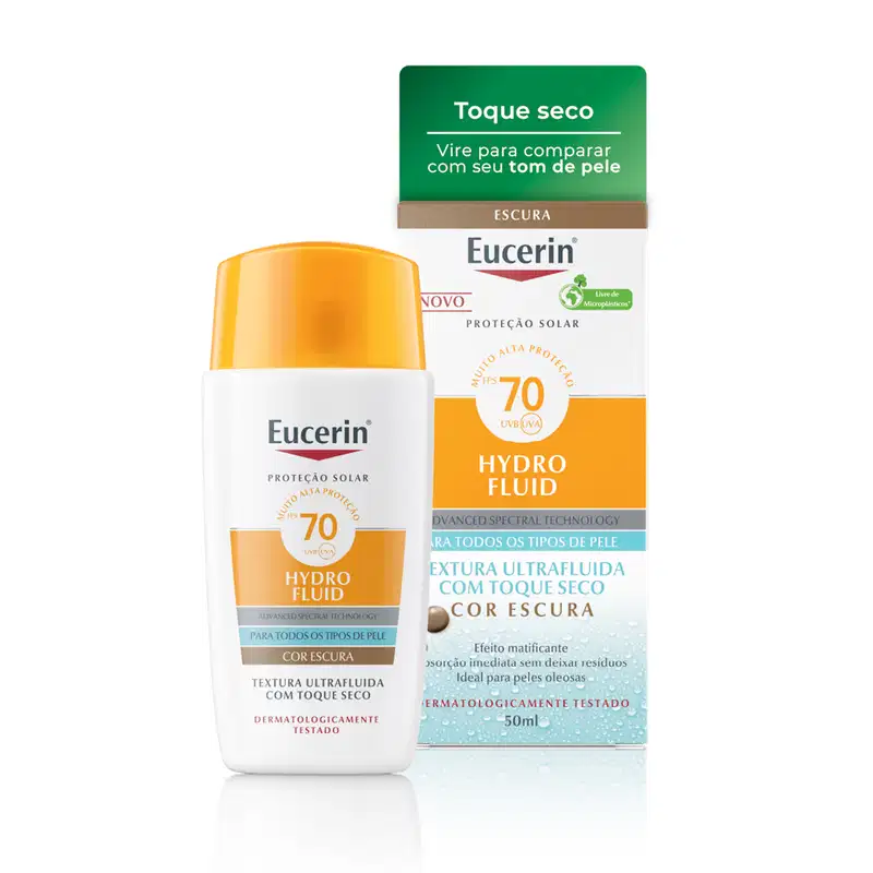 Eucerin Sun Hydro Fluid Cor Escura FPS 70 - Protetor Solar Facial 50ml