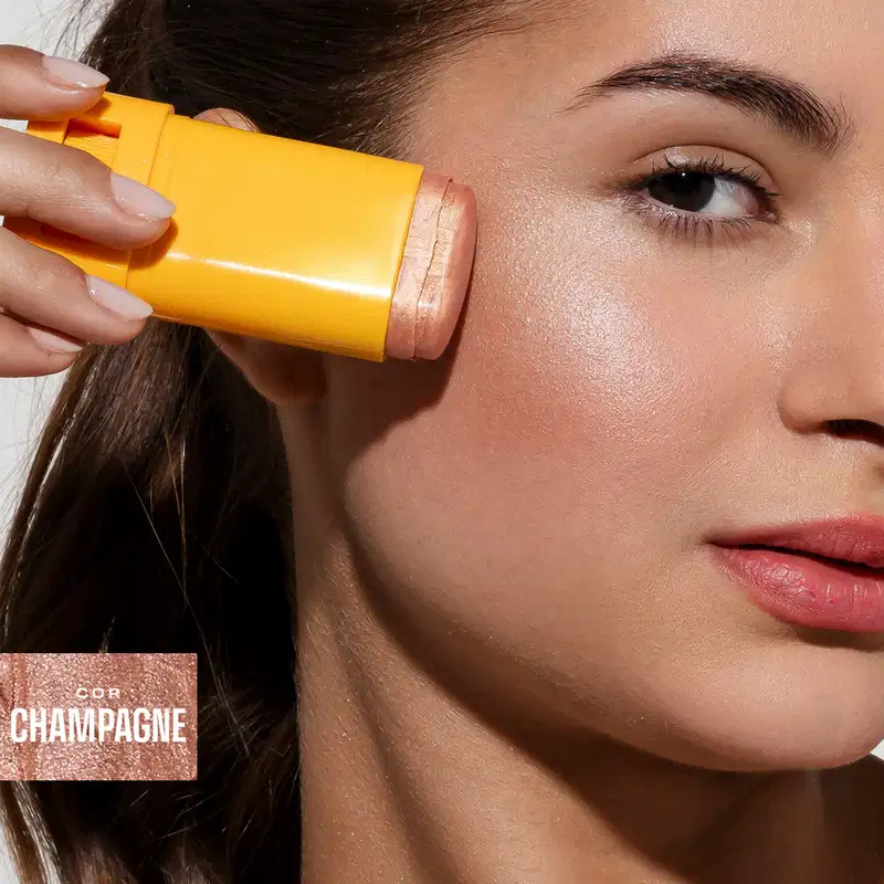 Pink Cheeks FPS90 FPUVA35 Champagne - Iluminador Corporal e Facial Multifuncional 17,5g