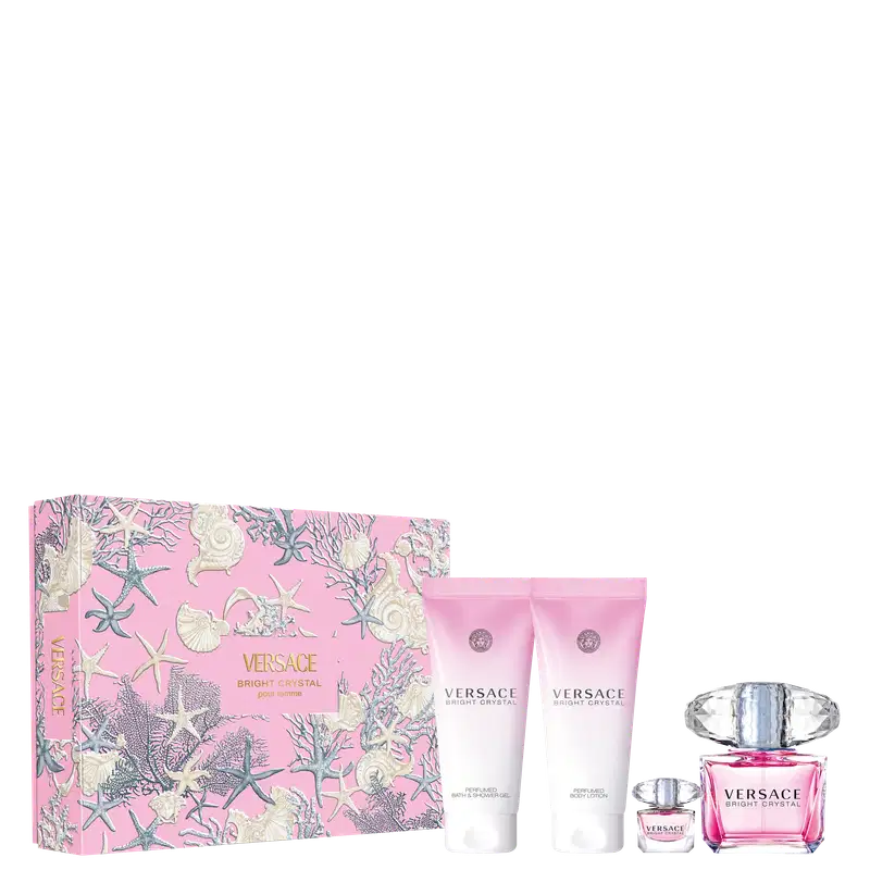 Conjunto Bright Crystal Versace EDT Feminino com 4 Produtos