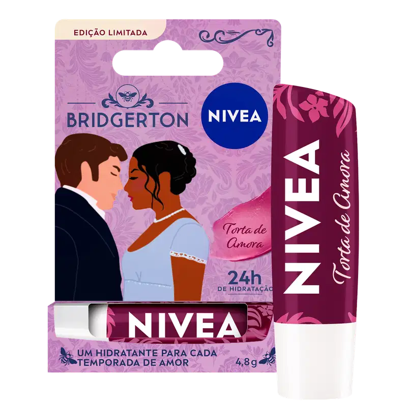 Hidratante Labial NIVEA Bridgerton Torta de Amora, 4,8g.