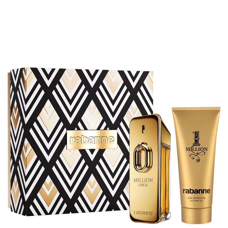Conjunto 1 Million Gold Rabanne Masculino - Perfume Eau de Parfum Intense 100ml + Shower Gel 100ml