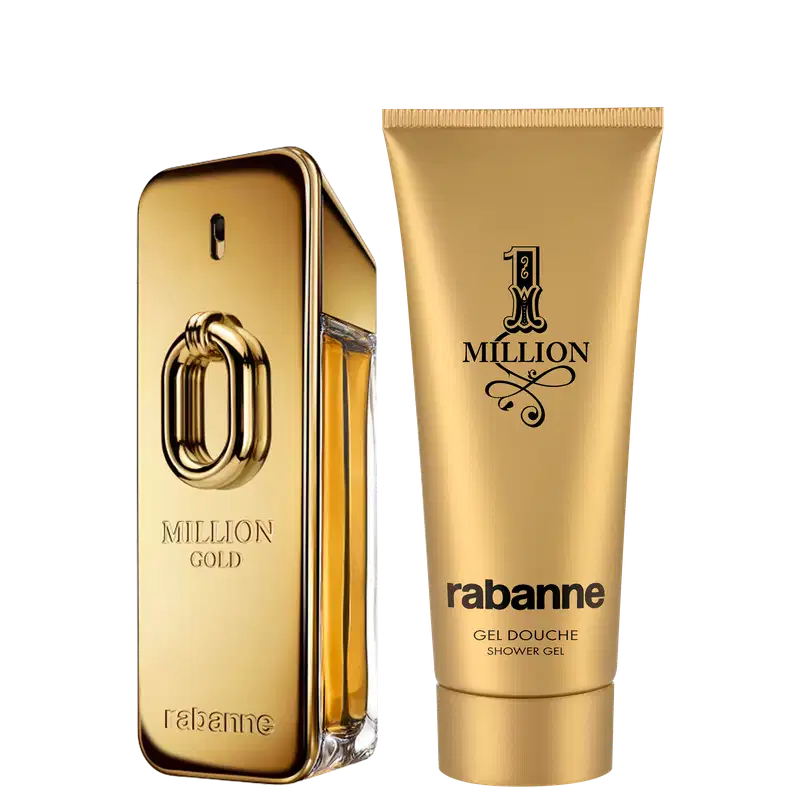 Conjunto 1 Million Gold Rabanne Masculino - Perfume Eau de Parfum Intense 100ml + Shower Gel 100ml