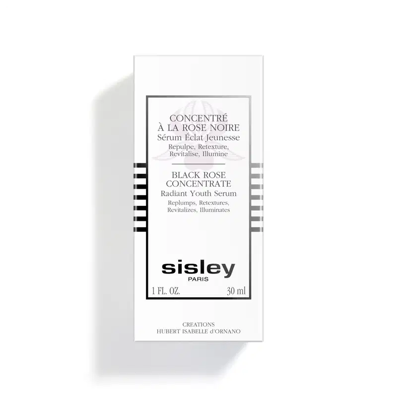 Caixa do frasco de sérum Sisley Black Rose Concentrate.