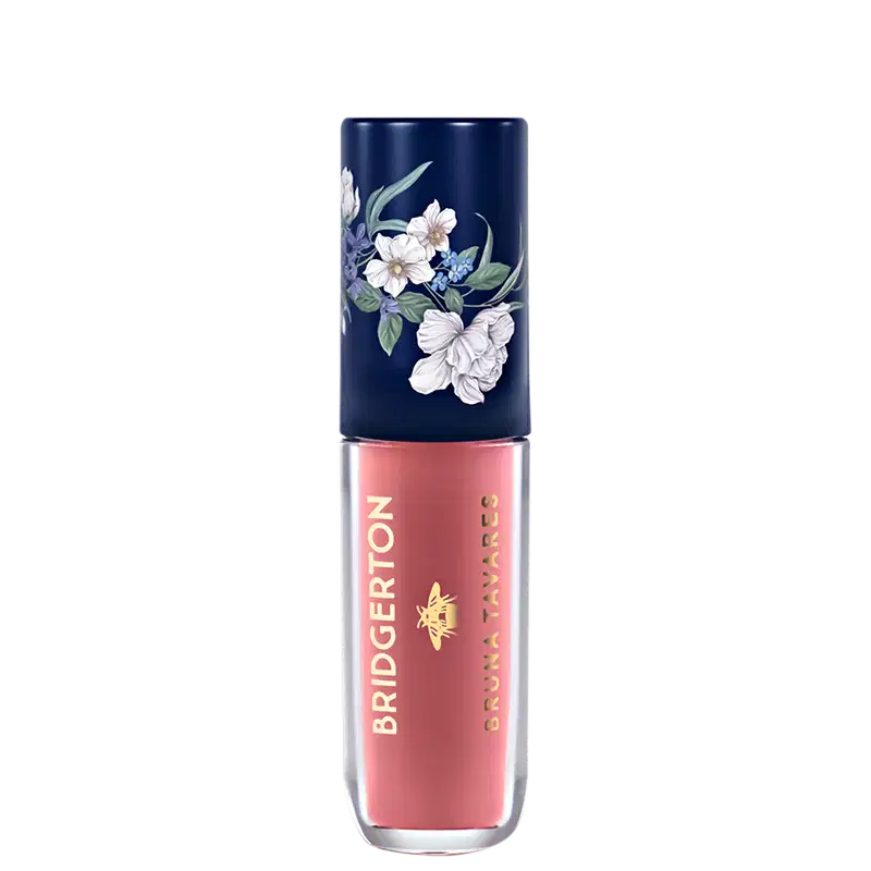 Blush líquido multifuncional de Bruna Tavares BT x Bridgerton com acabamento natural, indicado para aplicação multifuncional no rosto e nos olhos.