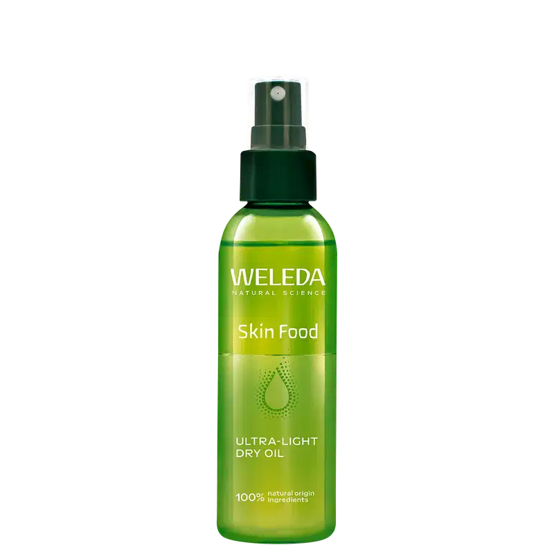 Embalagem do Óleo Weleda Skin Food.