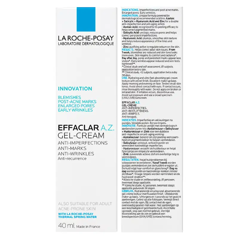 Gel-Creme Antissinais La Roche-Posay Effaclar A.Z., 40ml.