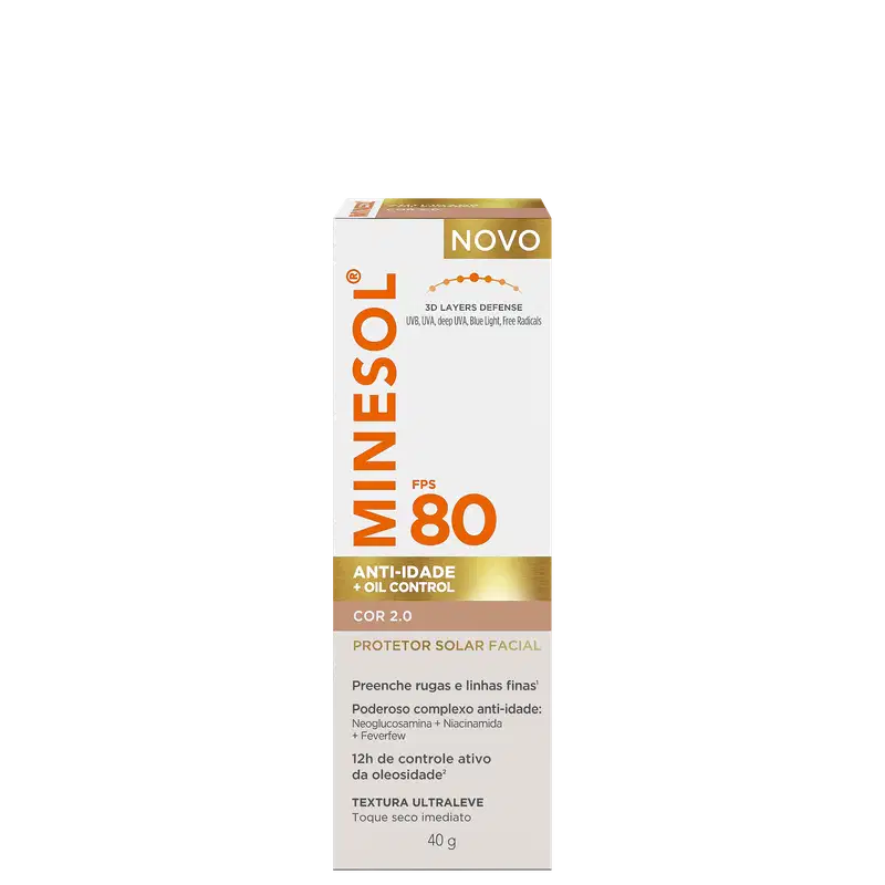 NeoStrata Minesol Anti-idade + Oil Control FPS 80 Com Cor 2.0 - Protetor Solar 40g