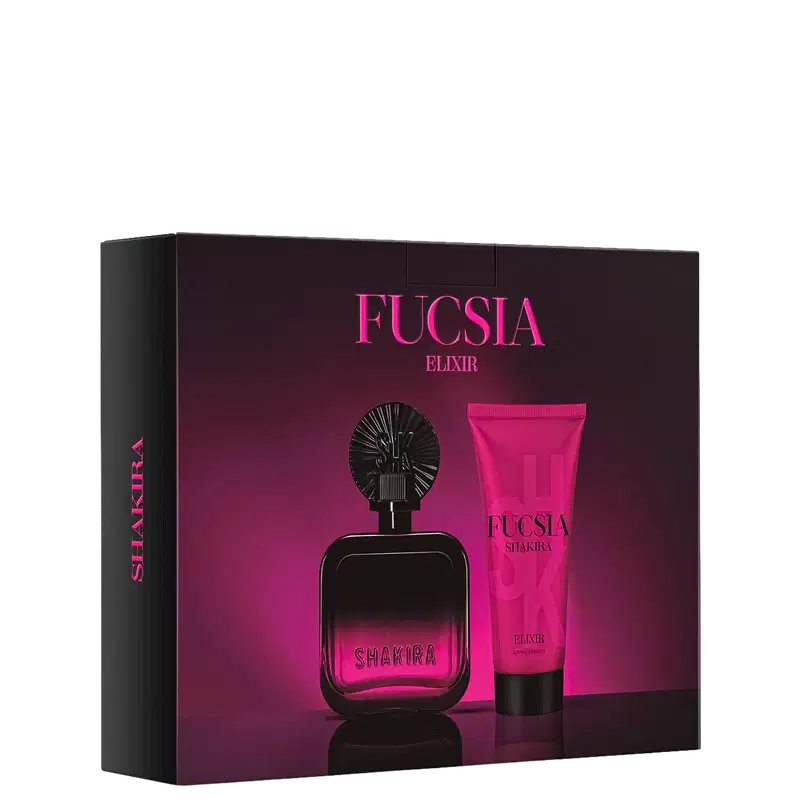 Conjunto Fucsia Elixir Shakira Feminino - Perfume Eau de Parfum 80ml + Loção Corporal 75ml
