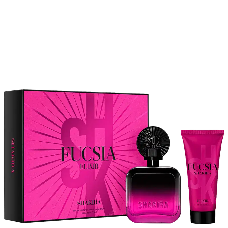 Conjunto Fucsia Elixir Shakira Feminino - Perfume Eau de Parfum 80ml + Loção Corporal 75ml