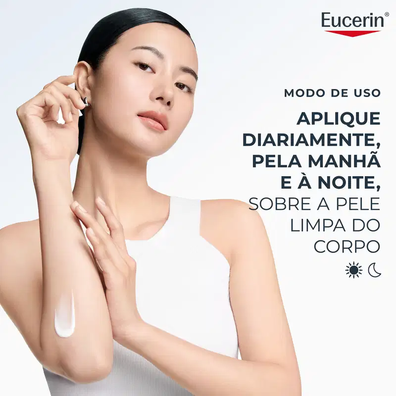 Modo de uso: Aplique diariamente, pela manhã e à noite, sobre a pele limpa do corpo.
