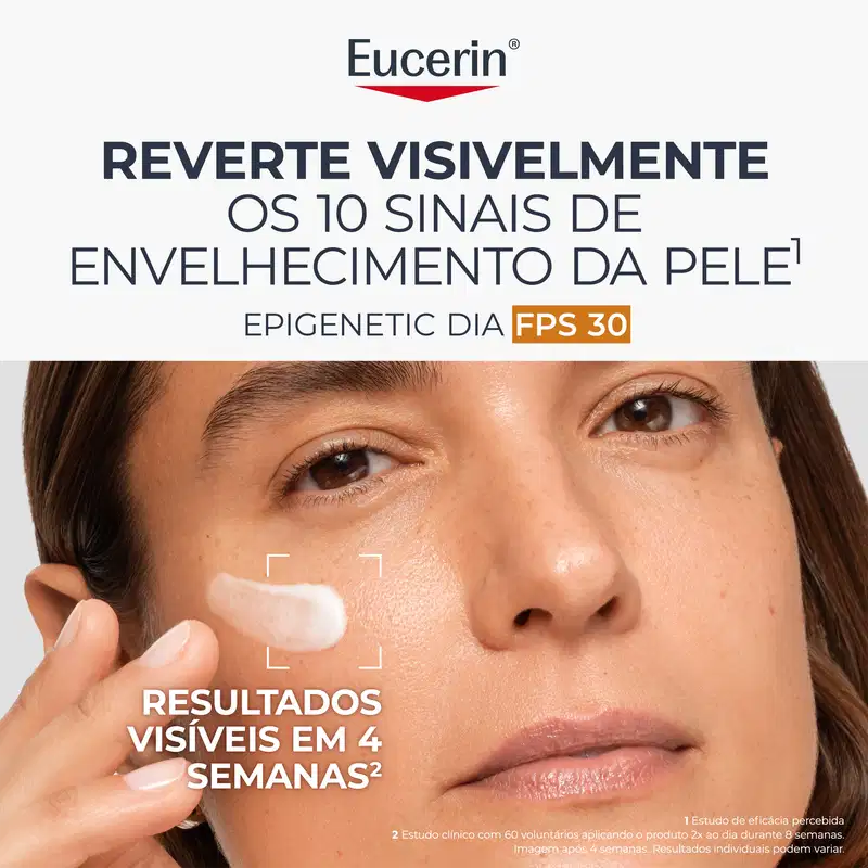 Reverte visivelmente os 10 sinais de envelhecimento da pele. Epigenetic dia FPS 30. Resultados visíveis em 4 semanas.