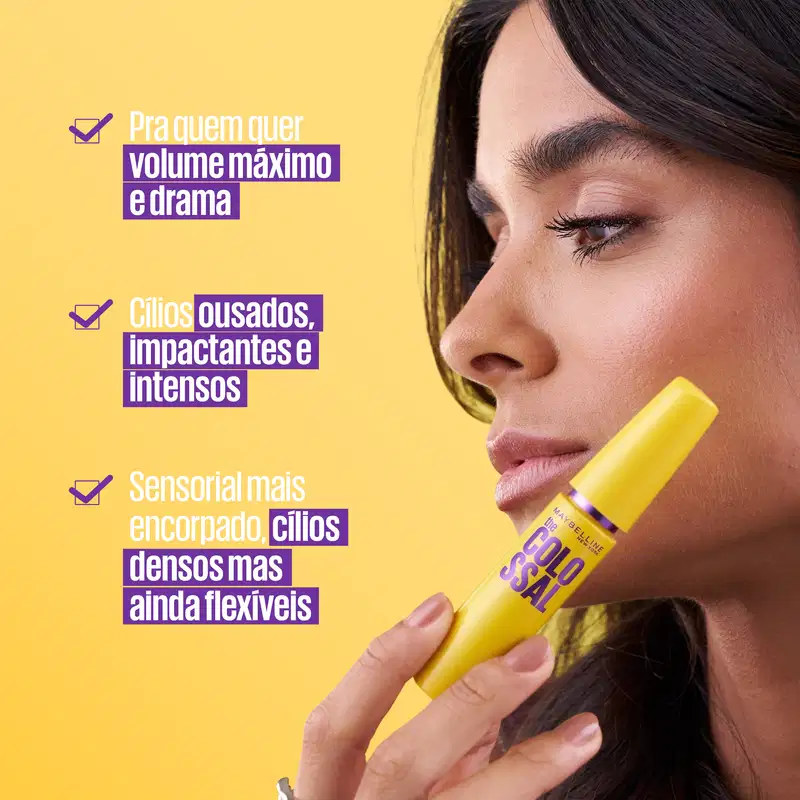 Maybelline The Colossal Volum'Express Preto - Máscara de Cílios Lavável 9,2ml
