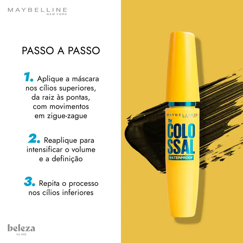 Maybelline The Colossal Preto - Máscara de Cílios à Prova D'água 9,2ml