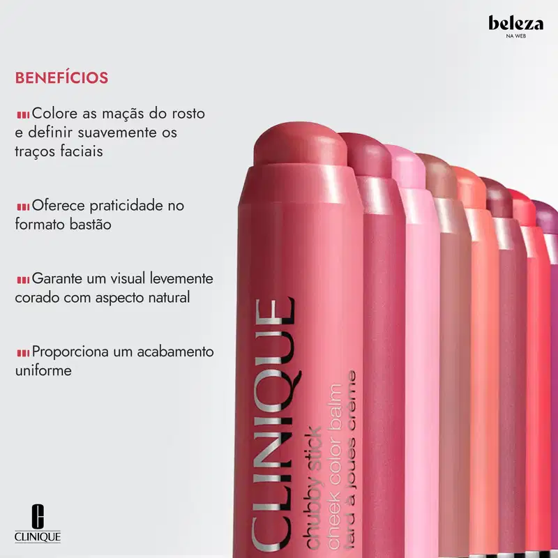 Colore as maçãs do rosto e definir suavemente os traços faciais. Oferece praticidade no formato bastão. Garante um visual levemente corado com aspecto natural. Proporciona um acabamento uniforme.