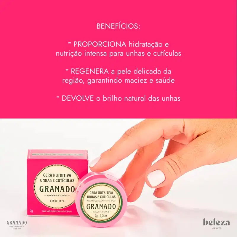 Granado Pink Cera Nutritiva - Hidratante para Unhas e Cutículas 7g