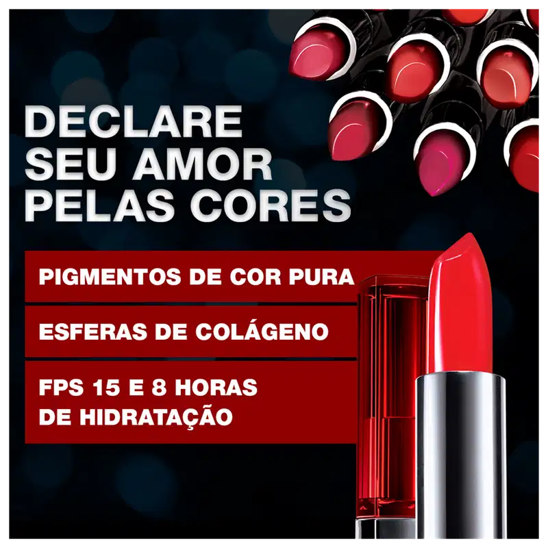 Maybelline Color Sensational Vermelhos Poderosos 313 Santa Dose - Batom Matte 4,2g
