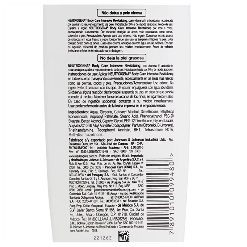 Neutrogena Body Care Intensive Revitalizing - Creme Hidratante Corporal 200ml