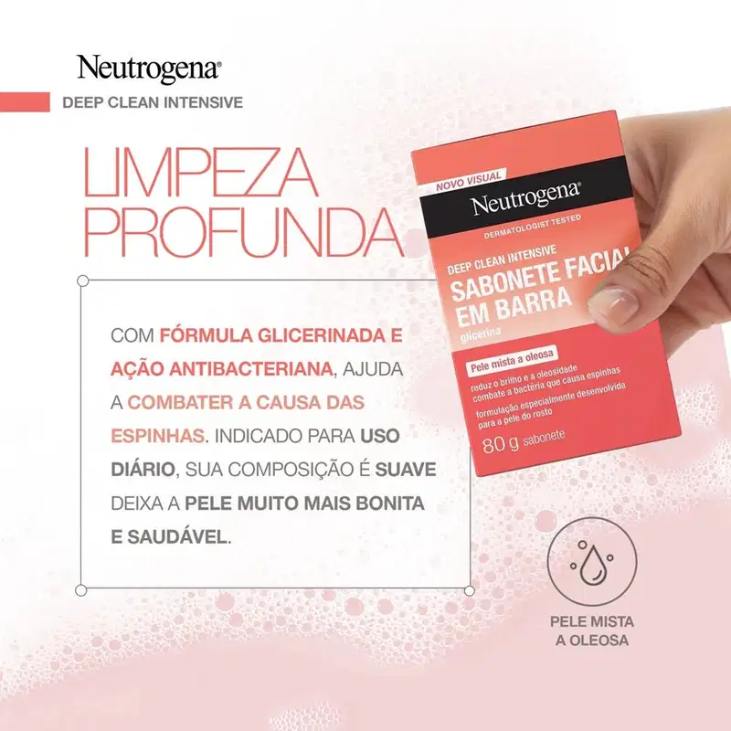 Neutrogena Deep Clean - Sabonete em Barra Facial 80g