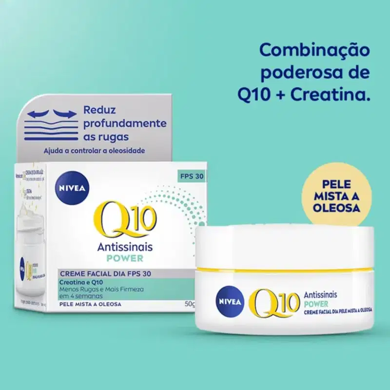 Creme Facial Q10 Pele Oleosa Antissinais Dia 52g – Nívea