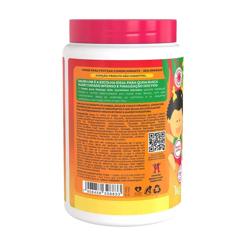 Creme para Pentear Manga Kids Cachinhos Ativados 1kg