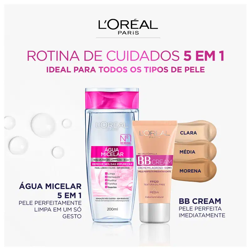 L'Oréal Paris Dermo Expertise Solução de Limpeza 5 em 1 - Água Micelar 200ml