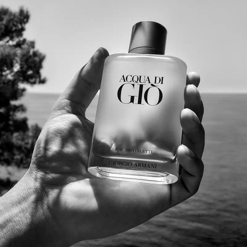 A imagem mostra o perfume importado masculino Acqua di Giò Pour Homme de Giorgio Armani.