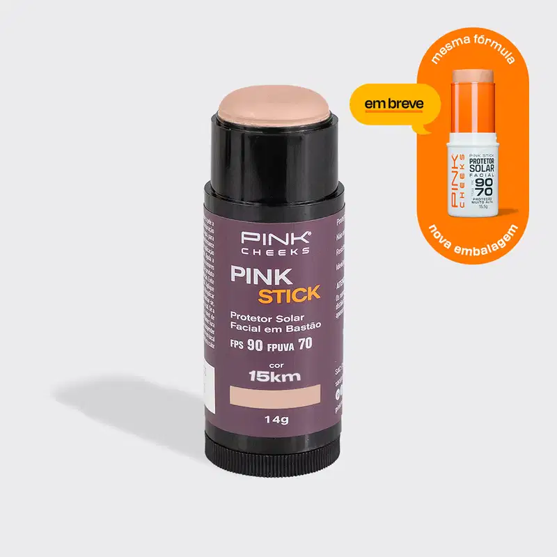 Pink Cheeks Pink Stick 15KM FPS 90 - Protetor Solar com Cor 14g